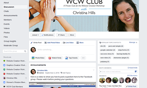 WCW Club Facebook Group